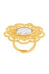 Isharya_Gold Plated Mirrors 18kt Mosteiro Statement Ring _Online_at_Aza_Fashions