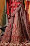 Shop Mehar Red Silk, Net Zari, Embroidery Sweetheart Neck Work Bridal Lehenga Set Online at Aza Fashions Shop_Mehar_Red Silk, Net Zari, Embroidery Sweetheart Neck Work Bridal Lehenga Set _Online_at_Aza_Fashions