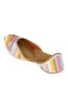 Shop_NR By Nidhi Rathi_Multi Color Sequined Striped Leather Jutti _Online_at_Aza_Fashions
