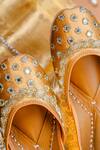 NR By Nidhi Rathi_Gold Mirror And Zari Embroidered Jutti _at_Aza_Fashions