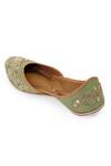 Shop_NR By Nidhi Rathi_Green Embroidered And Mirror Work Jutti _Online_at_Aza_Fashions