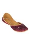 Shop_NR By Nidhi Rathi_Purple Sequins And Beads Embellished Jutti _Online_at_Aza_Fashions