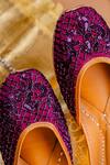 Shop_NR By Nidhi Rathi_Purple Sequins And Beads Embellished Jutti 