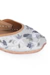 NR By Nidhi Rathi_Gray Floral Embroidered And Sequin Jutti _at_Aza_Fashions