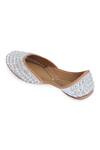 Buy_NR By Nidhi Rathi_Silver Embellished Leather Jutti _Online_at_Aza_Fashions