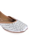 NR By Nidhi Rathi_Silver Embellished Leather Jutti _at_Aza_Fashions