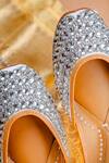 Buy_NR By Nidhi Rathi_Silver Embellished Leather Jutti 