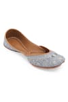 Buy_NR By Nidhi Rathi_Gray Embroidered And Embellished Jutti _Online_at_Aza_Fashions