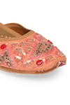 NR By Nidhi Rathi_Peach Sequins And Beads Embroidered Juttis _at_Aza_Fashions