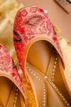 Buy_NR By Nidhi Rathi_Peach Sequins And Beads Embroidered Juttis 