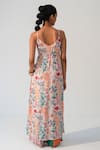 Shop Beachbum Peach Viscose, Shantoon V-neck Floral Print Maxi Dress at Aza Fashions Shop_Beachbum_Peach Viscose, Shantoon V-neck Floral Print Maxi Dress _at_Aza_Fashions