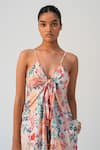 Buy Beachbum Peach Viscose, Shantoon V-neck Floral Print Maxi Dress Online at Aza Fashions Buy_Beachbum_Peach Viscose, Shantoon V-neck Floral Print Maxi Dress _Online_at_Aza_Fashions