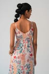 Shop Beachbum Peach Viscose, Shantoon V-neck Floral Print Maxi Dress Online at Aza Fashions Shop_Beachbum_Peach Viscose, Shantoon V-neck Floral Print Maxi Dress _Online_at_Aza_Fashions