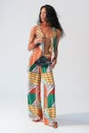 Buy_Beachbum_Multi Color Viscose Geometric Print Santoon Vest And Pant Set _at_Aza_Fashions