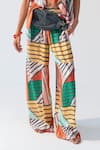 Buy_Beachbum_Multi Color Viscose Geometric Print Santoon Vest And Pant Set _Online_at_Aza_Fashions