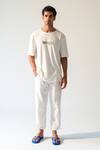 Buy_Beachbum_White Poplin Printed T-shirt And Trouser Set _at_Aza_Fashions