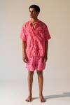 Buy_Beachbum_Fuchsia Cotton Tropical Print Shirt And Shorts Set _at_Aza_Fashions