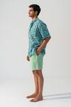 Buy_Beachbum_Blue Cotton Leaf Print Shirt And Shorts Set _at_Aza_Fashions