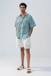Buy_Beachbum_Blue Cotton Geometric Printed Shirt And Shorts Set _at_Aza_Fashions