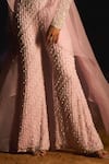 Buy_Mani Bhatia_Pink Chiffon, Organza Pearls, Rosalee Pearl, And Cutdana Embroidered Pant Set _Online_at_Aza_Fashions