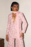 Mani Bhatia_Pink Crepe Embroidery, Sequins, Pearls Giselle Resham And Jacket Sharara Set _Online_at_Aza_Fashions