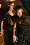 Mani Bhatia_Black Net, Crepe Sequins, Pearls, Beads Kiki And Embroidered Tunic Sharara Set _Online_at_Aza_Fashions
