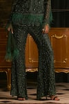 Mani Bhatia Emerald Green Chiffon, Net Crystals, Percy Short Kurta, Jacket And Pant Set Online at Aza Fashions Mani Bhatia_Emerald Green Chiffon, Net Crystals, Percy Short Kurta, Jacket And Pant Set _Online_at_Aza_Fashions