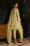 Shop_Mani Bhatia_Green Crepe, Organza Sequins, Pearls Christel Pastel Embroidered Kurta Set _at_Aza_Fashions