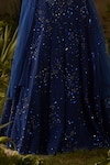Buy_Parul Gandhi_Blue Mesh, Net Sequins, Embroidery Square Neck Moonlit And Lehenga Set _Online_at_Aza_Fashions
