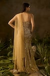 Shop_Parul Gandhi_Gold Jacquard Sequins, Beads Sweetheart Neck Elysia And Hand Embroidered Gown _at_Aza_Fashions
