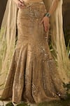 Parul Gandhi_Gold Jacquard Sequins, Beads, Embroidery, Metallic Lustre And Lehenga Set _Online_at_Aza_Fashions