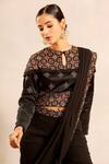 Buy_Sejal Kamdar_Black Georgette Patchwork, Beads Keyhole Neck Ajrakh Blouse And Sharara Set 