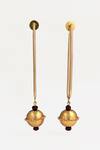 Suhani Pittie_Gold Plated Beads Aaliya Engraved Ball Earrings _Online_at_Aza_Fashions