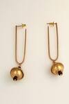 Shop_Suhani Pittie_Gold Plated Beads Aaliya Engraved Ball Earrings _at_Aza_Fashions