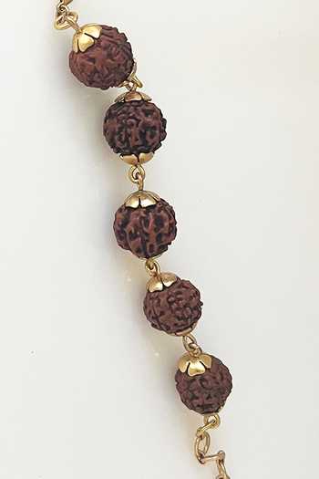 Shop_Suhani Pittie_Gold Plated Beads Rudraksha Bracelet _at_Aza_Fashions