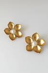 Suhani Pittie_Gold Plated Pearls Centre Flower Earrings _Online_at_Aza_Fashions