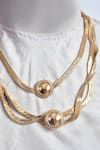 Shop_Suhani Pittie_Gold Plated Surya Twist Necklace _at_Aza_Fashions