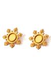 Suhani Pittie_Gold Plated 7 Flower Festive Feeling Earrings _Online_at_Aza_Fashions