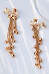 Shop_Suhani Pittie_Gold Plated Serrate And Tassel Chain Earrings _at_Aza_Fashions
