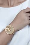 Buy_Suhani Pittie_Gold Plated Acrylic And Dotted Tangent Circle Cuff _at_Aza_Fashions