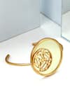 Shop_Suhani Pittie_Gold Plated Acrylic And Dotted Tangent Circle Cuff _at_Aza_Fashions