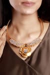 Buy_Suhani Pittie_Gold Plated Pearl And Buttercup Collar Necklace _at_Aza_Fashions