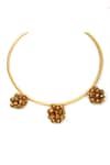Buy_Suhani Pittie_Gold Plated Wire Hassle And 3 Ghungroo Bunch Hanging Necklace _at_Aza_Fashions