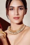 Buy_Suhani Pittie_Gold Plated Pearl And Ghungroo Toned Mesh Necklace _at_Aza_Fashions