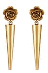 Buy_Suhani Pittie_Gold Plated 3d Rose And Small Poke Earrings _at_Aza_Fashions