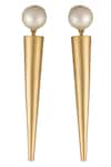 Shop_Suhani Pittie_Gold Plated Pearls Half And Poke Earrings _at_Aza_Fashions