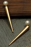 Buy_Suhani Pittie_Gold Plated Pearls Half And Poke Earrings _at_Aza_Fashions