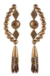 Shop_Suhani Pittie_Gold Plated Beads, Chains Chakra Kite Jhumka Drop Earcuffs _at_Aza_Fashions