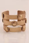 Buy_Suhani Pittie_Gold Plated Beads 3 Strip 9 Chakra Cuff _at_Aza_Fashions