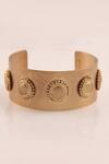 Buy_Suhani Pittie_Gold Plated Beads Epic Surya Chakra Hand Cuff _at_Aza_Fashions